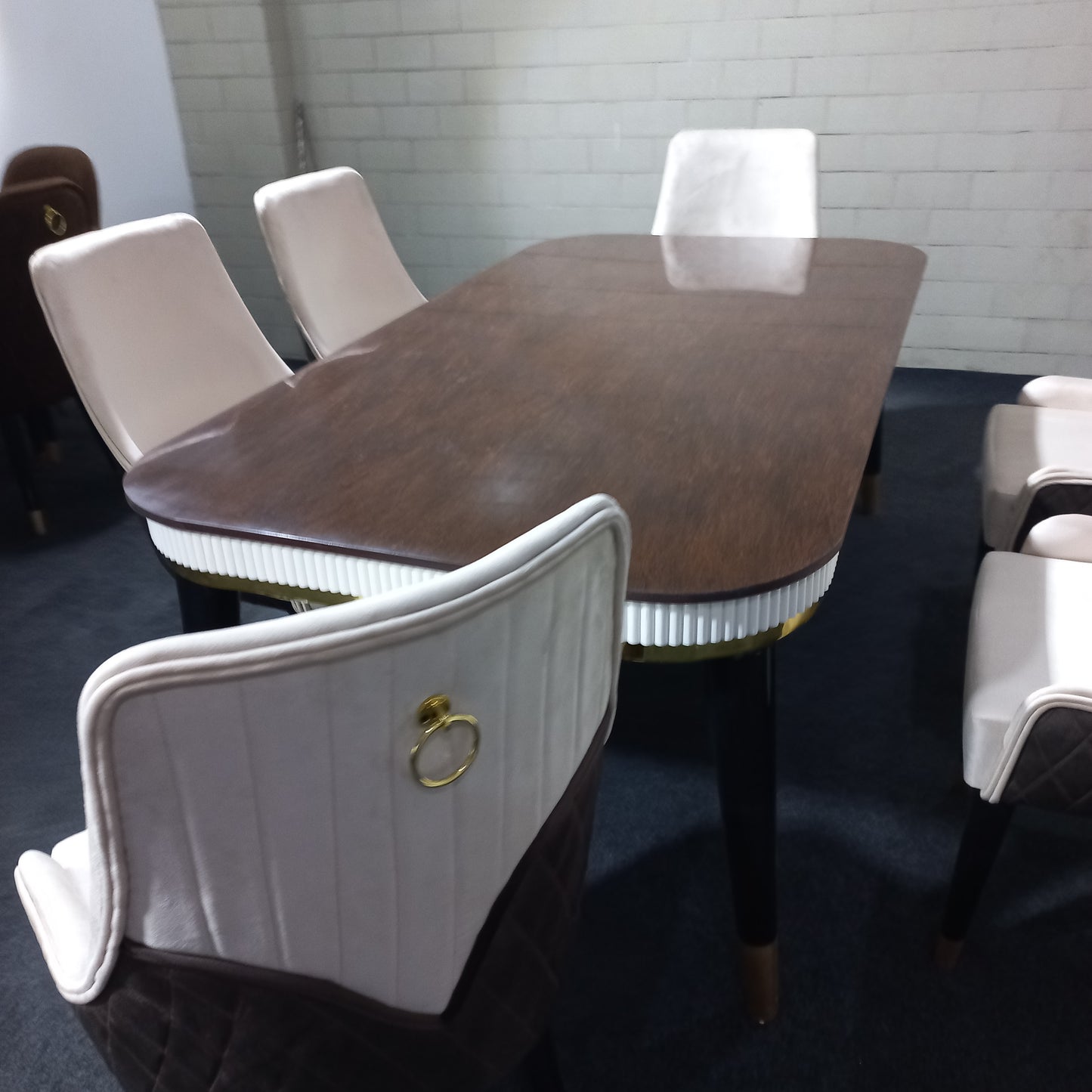 Classic White Luxury Dining Table Set