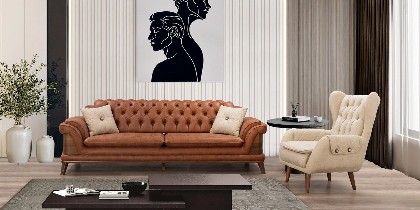 Deniz Sofa Set Cream-Tile