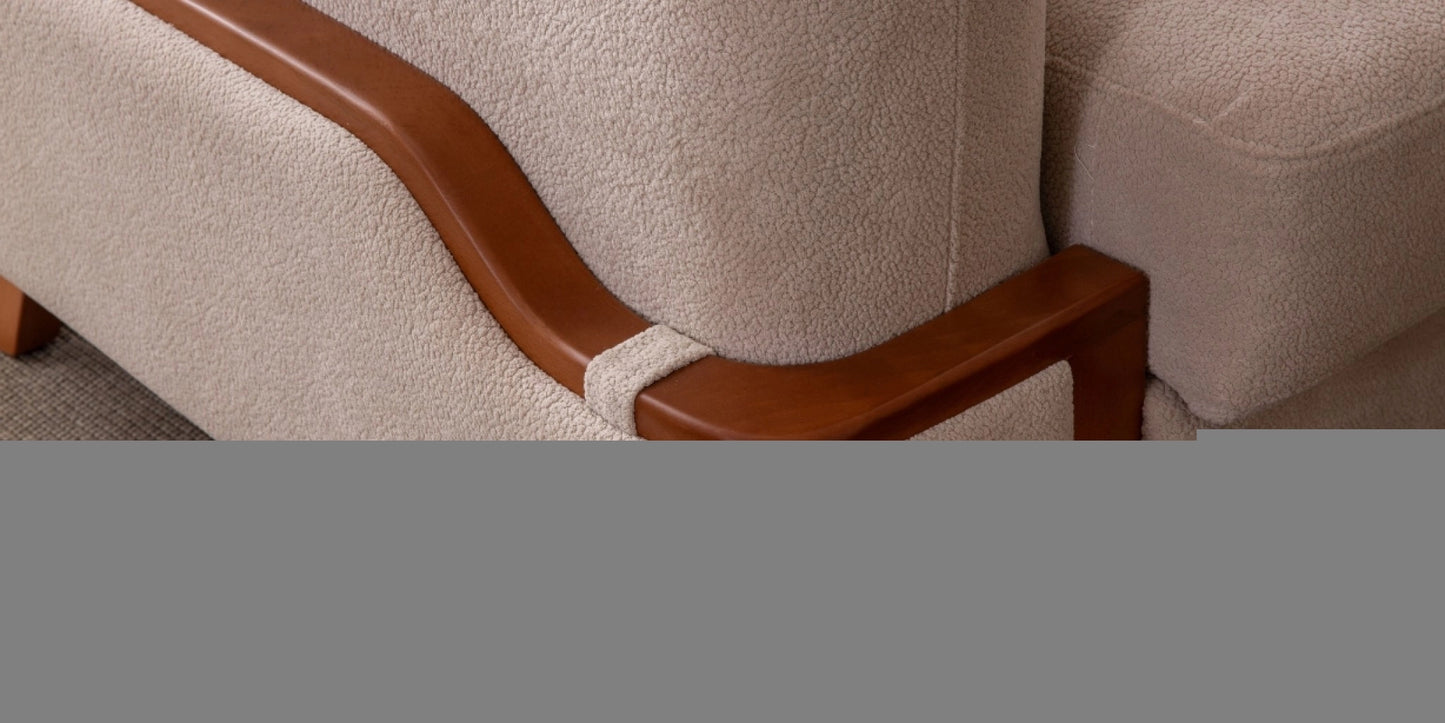 Resital Cream Corner Sofa Set