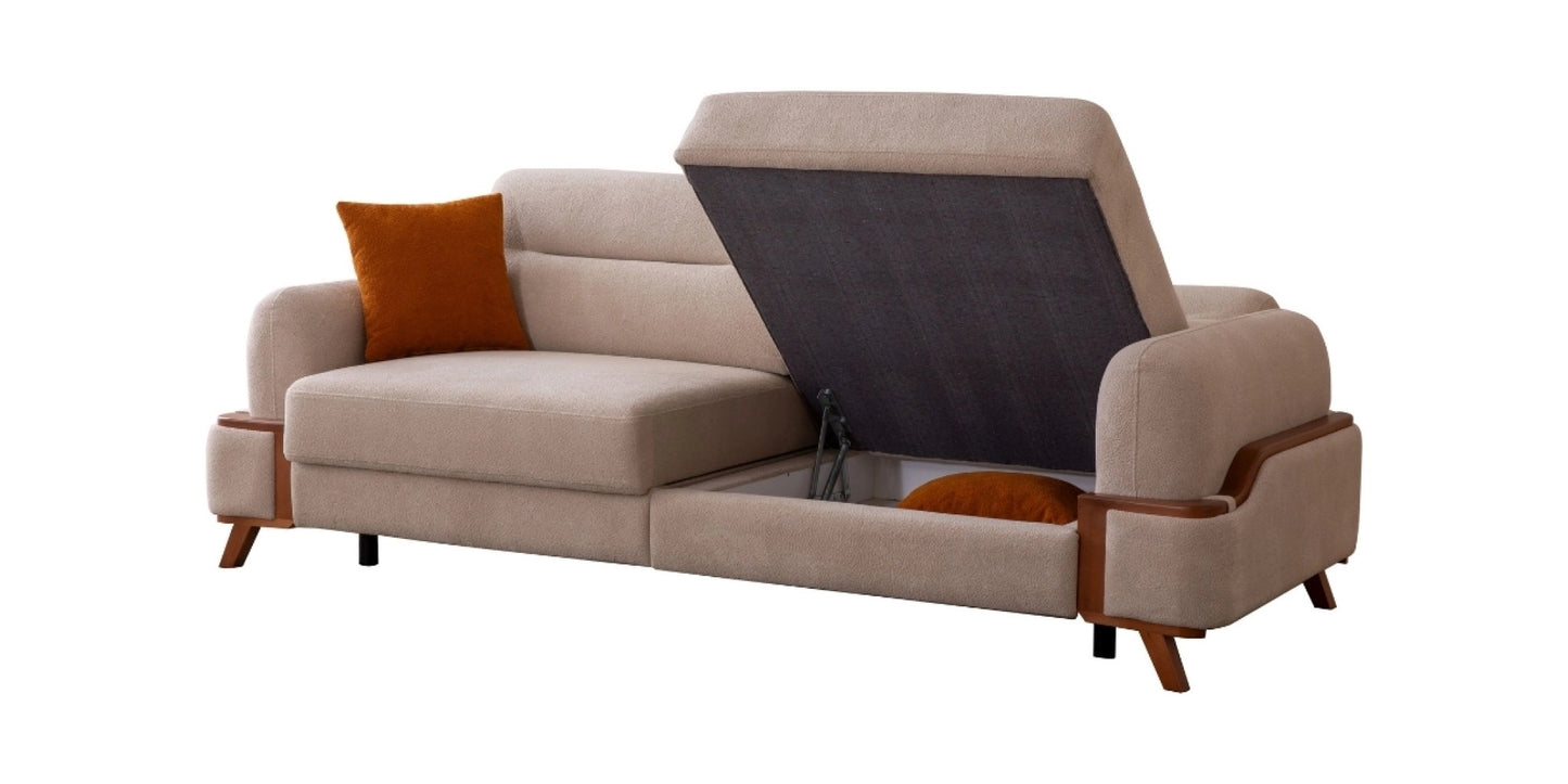 Resital Cream Corner Sofa Set