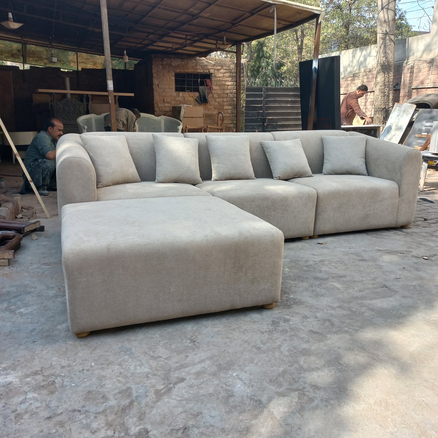 L Shape cube sofa set ( 6 seater )