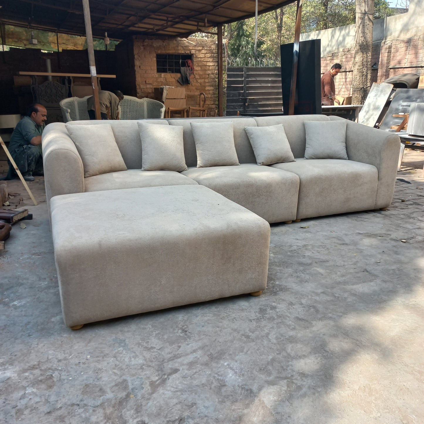 L Shape cube sofa set ( 6 seater )