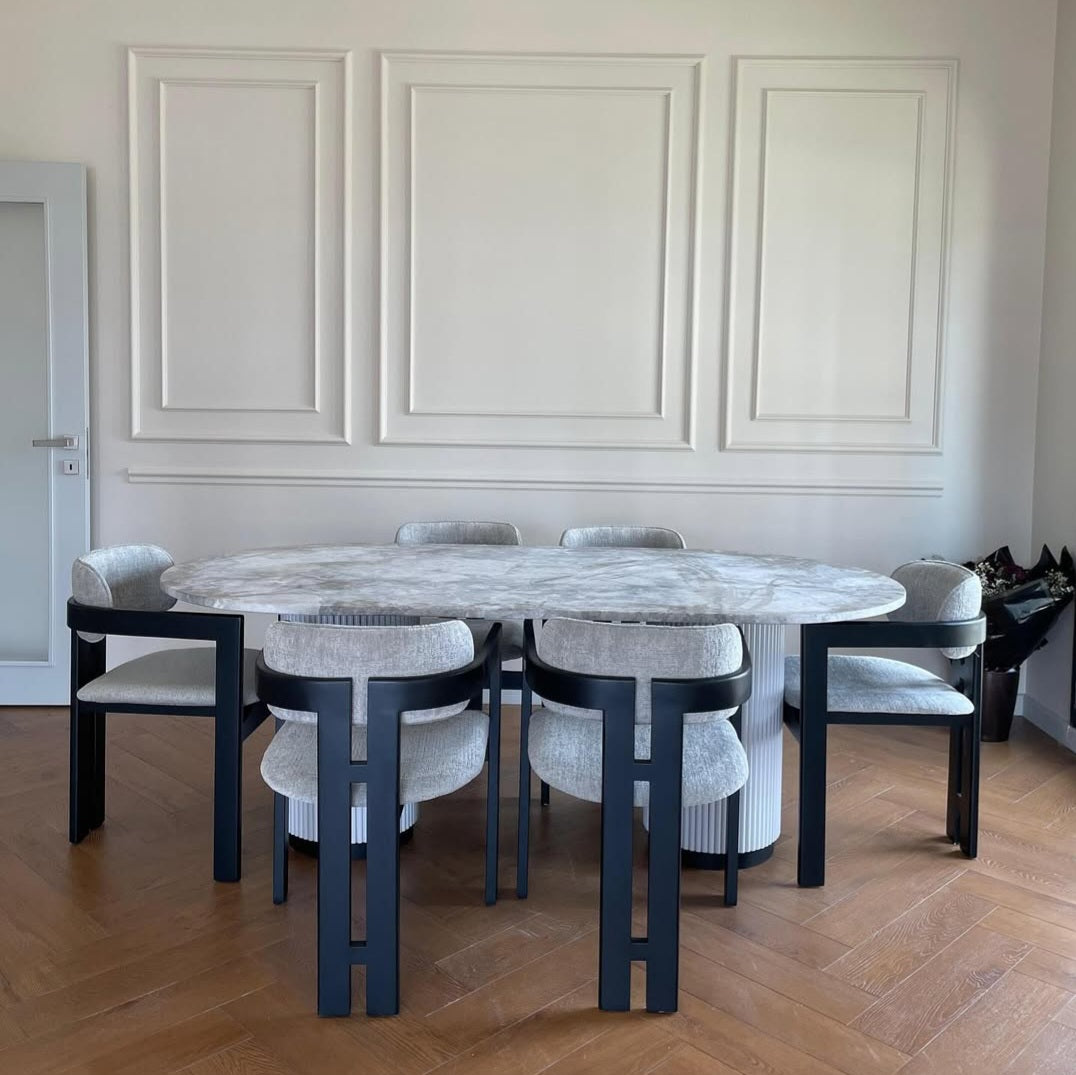 T dining set with marble top