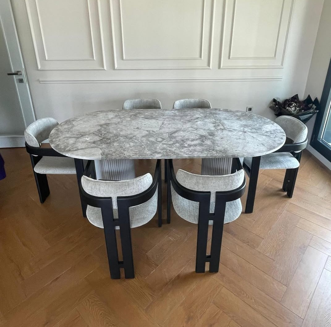 T dining set with marble top