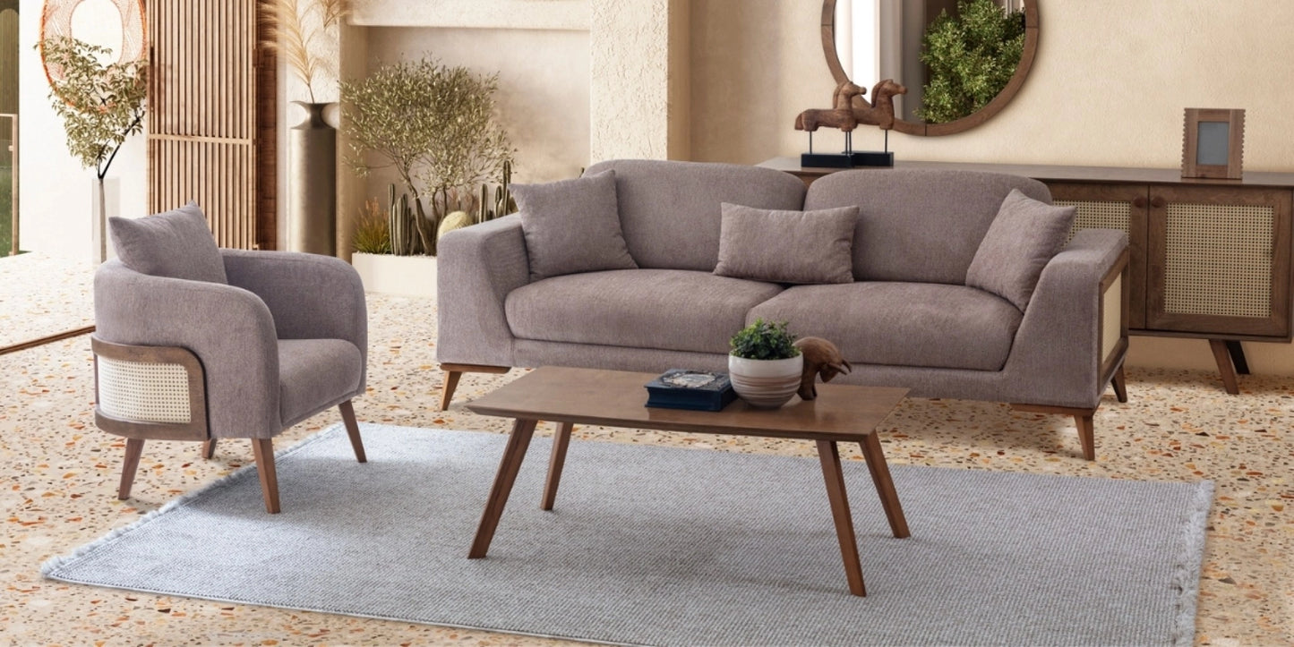 Valeria Walnut Sofa Set