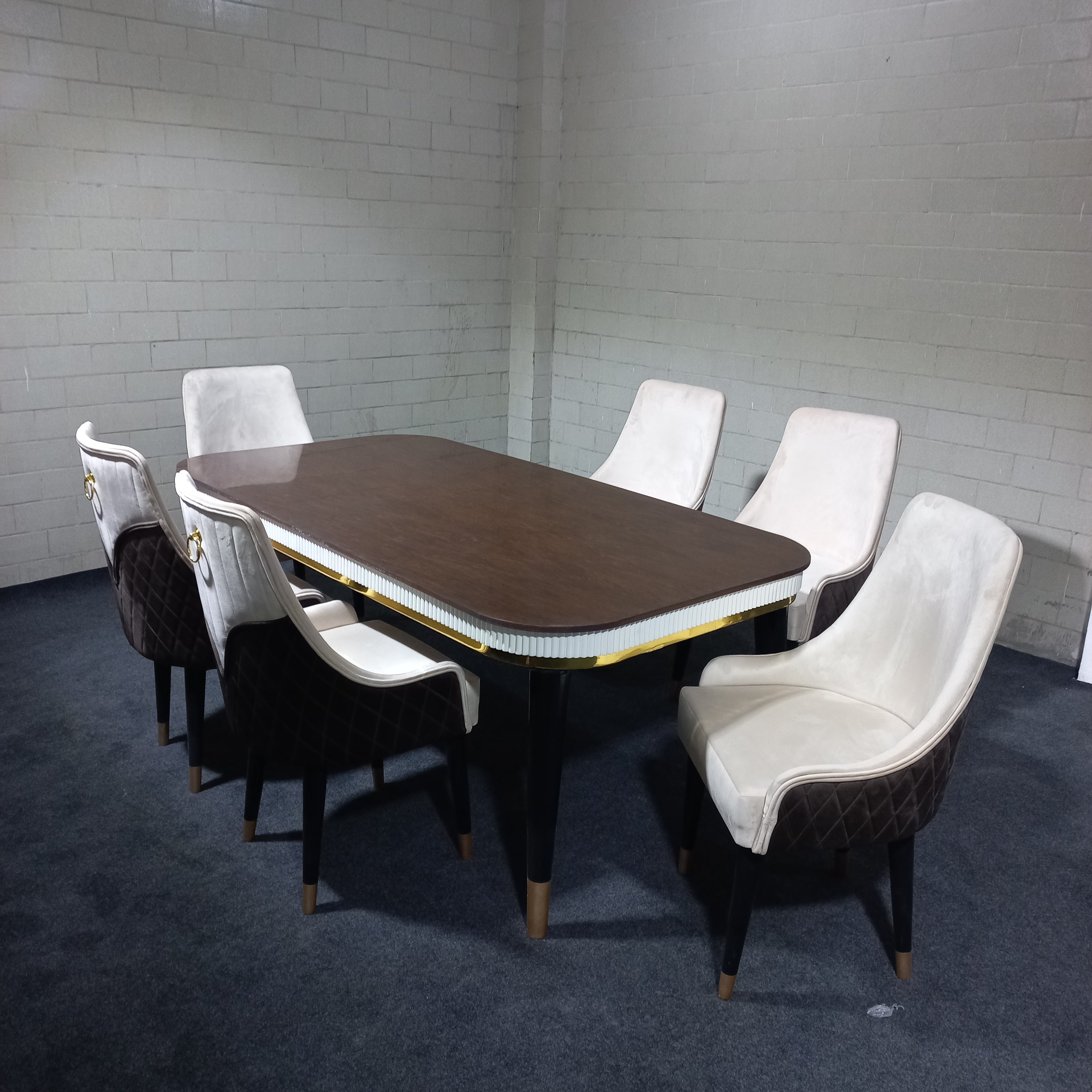 Classic White Luxury Dining Table Set