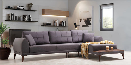 Bugatti Corner Sofa Set Linen