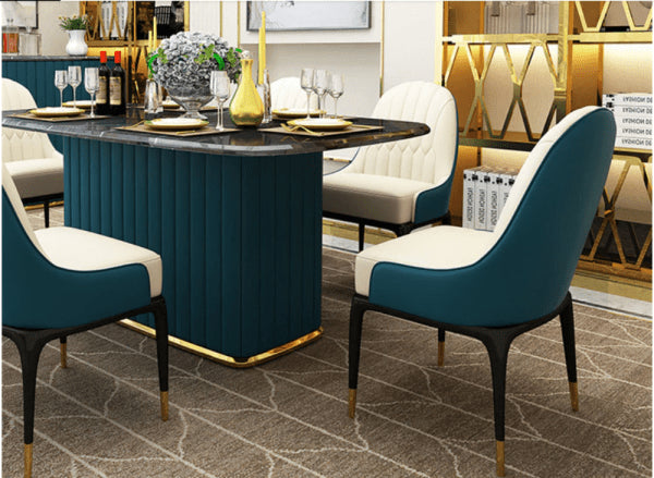 Classic Light Luxury Marble Dining Table Set