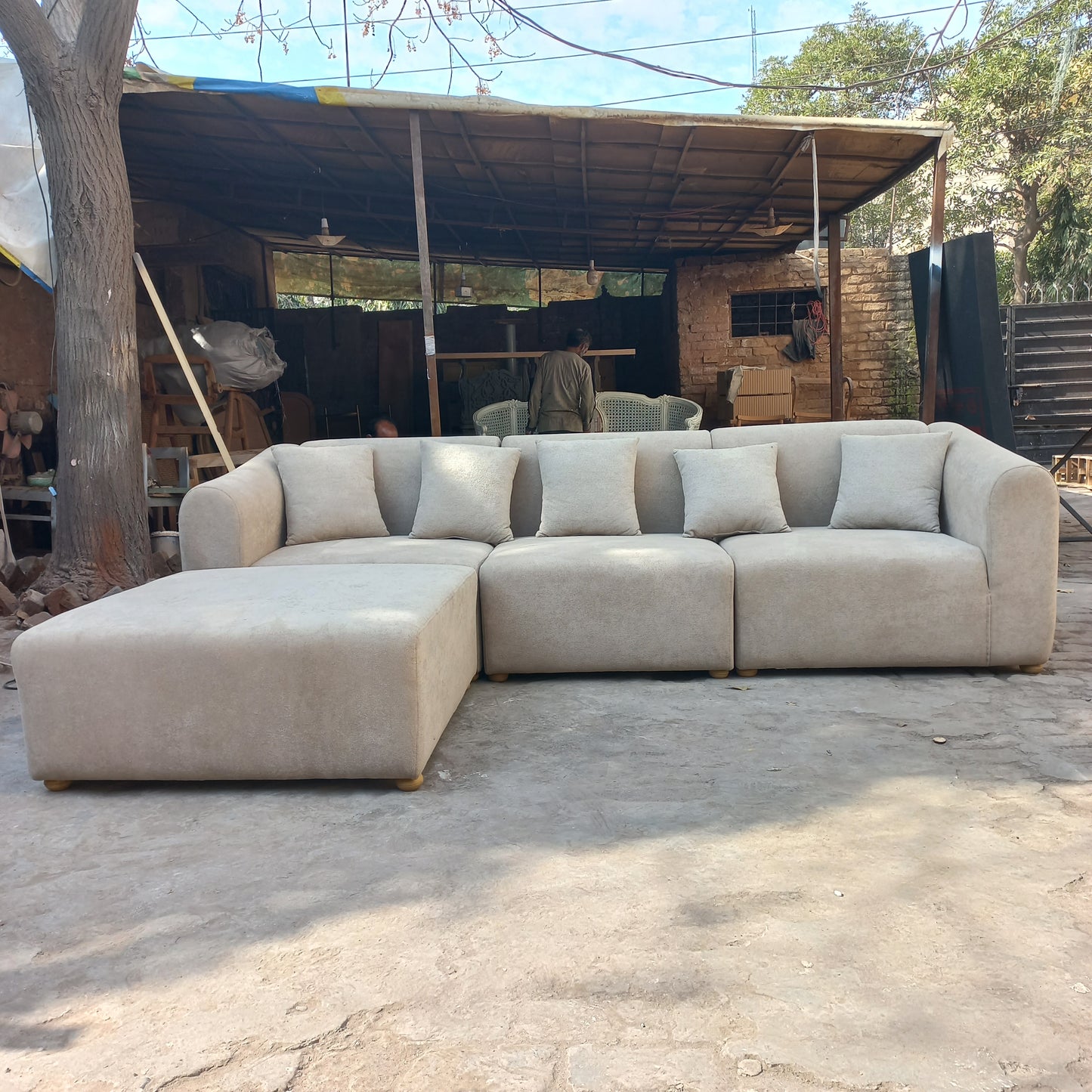 L Shape cube  sofa set (  6 seater )