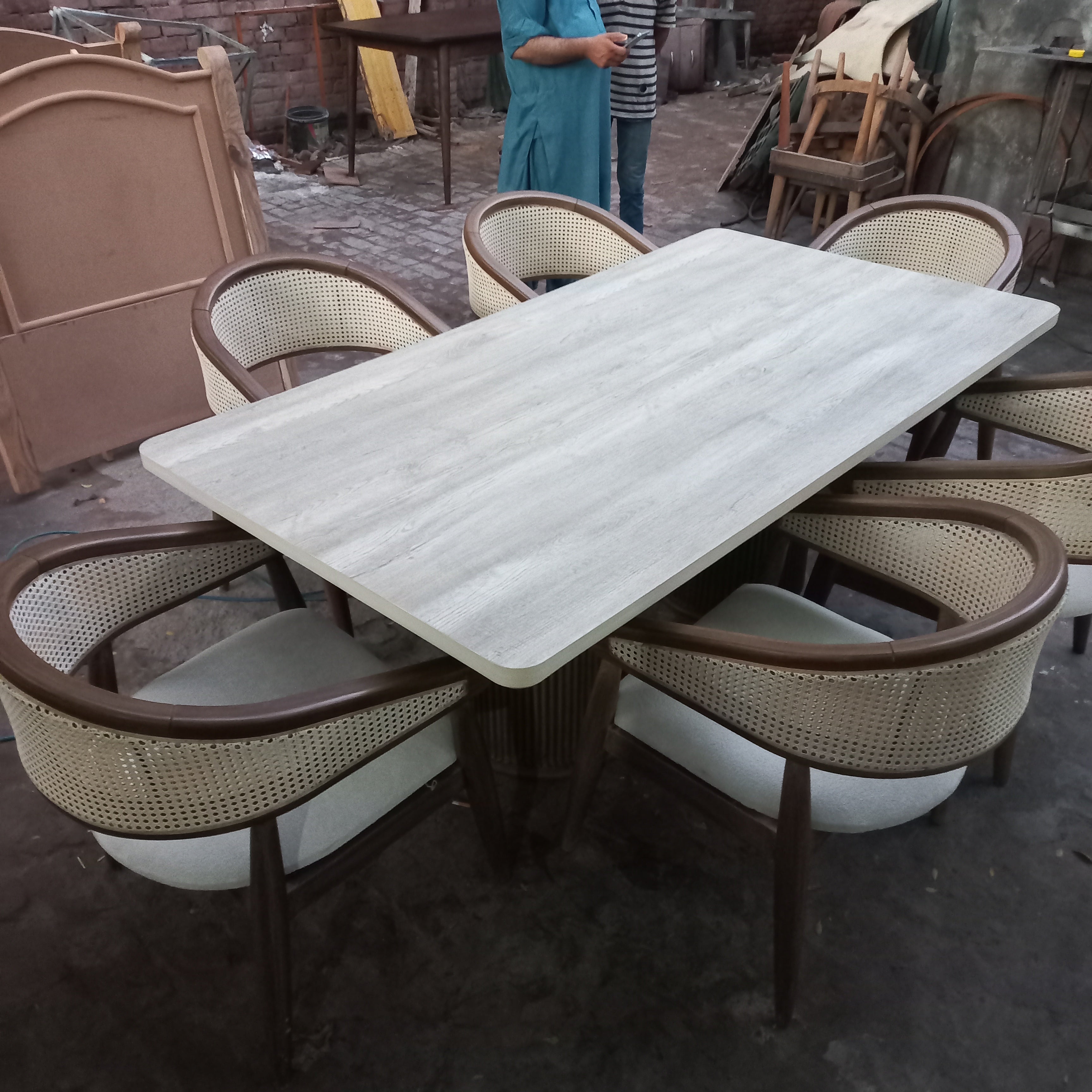 Birdy ratan  dining set ( 6 persons seating set )