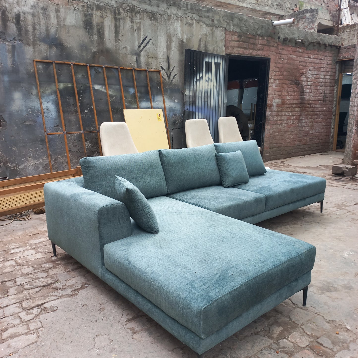 L shape 6 seater daimond sofa set