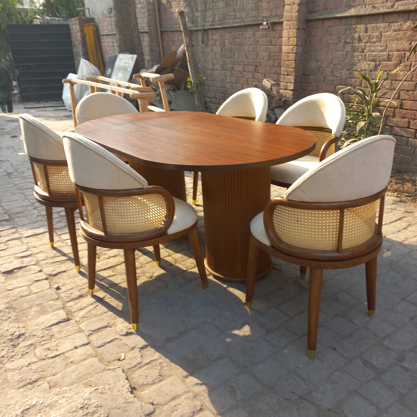 Pentagon ratan dining set