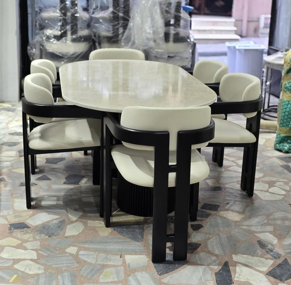 T dining set with marble top