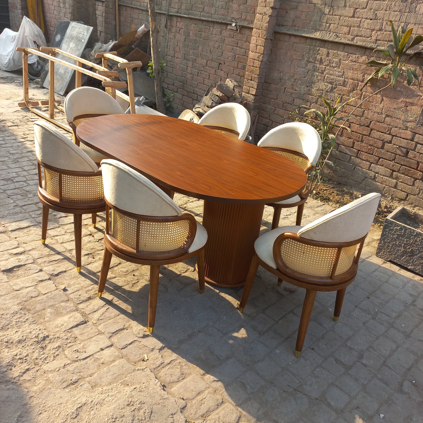 Pentagon ratan dining set