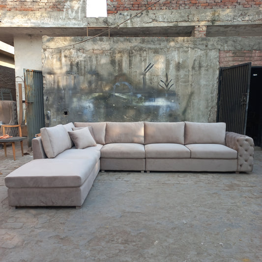 L shape quilt arm sofa set 8 seater