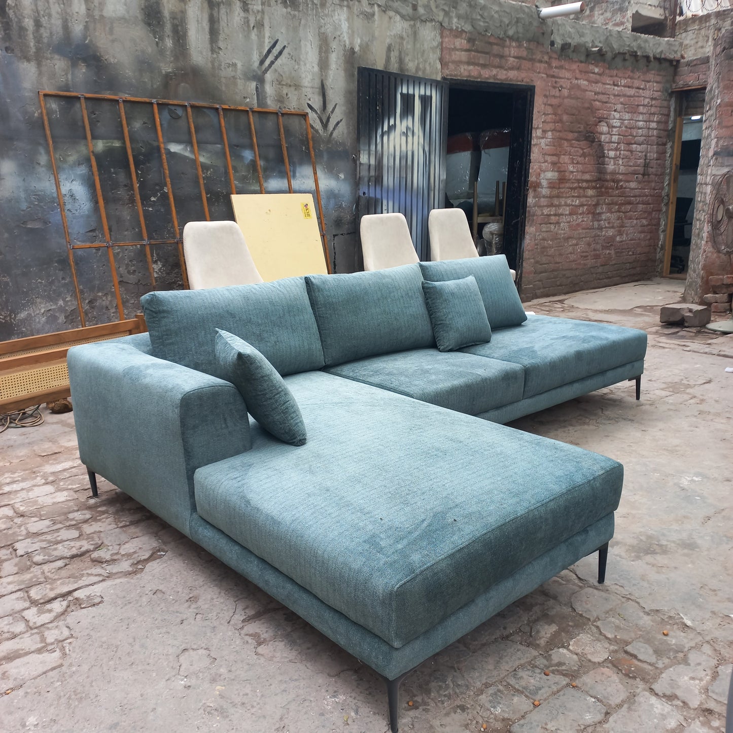 L shape 6 seater daimond sofa set