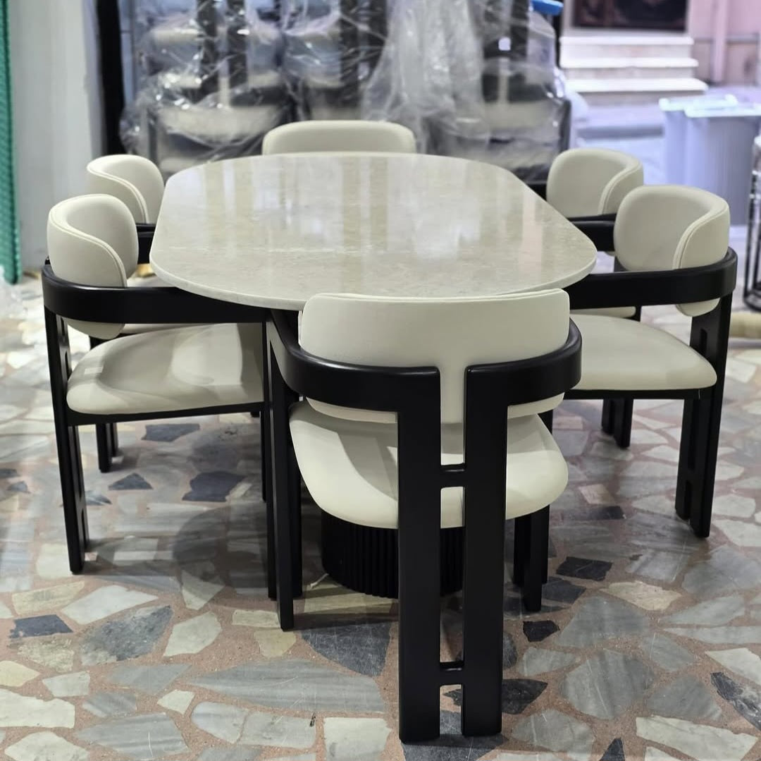 T dining set with marble top