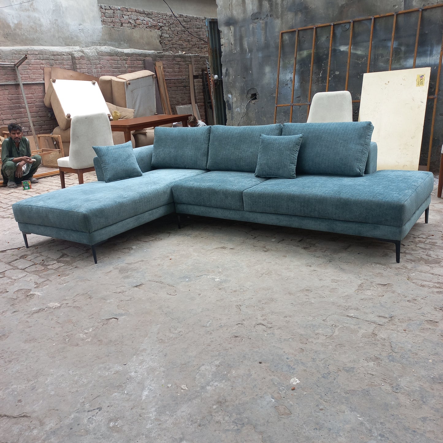 L shape 6 seater daimond sofa set