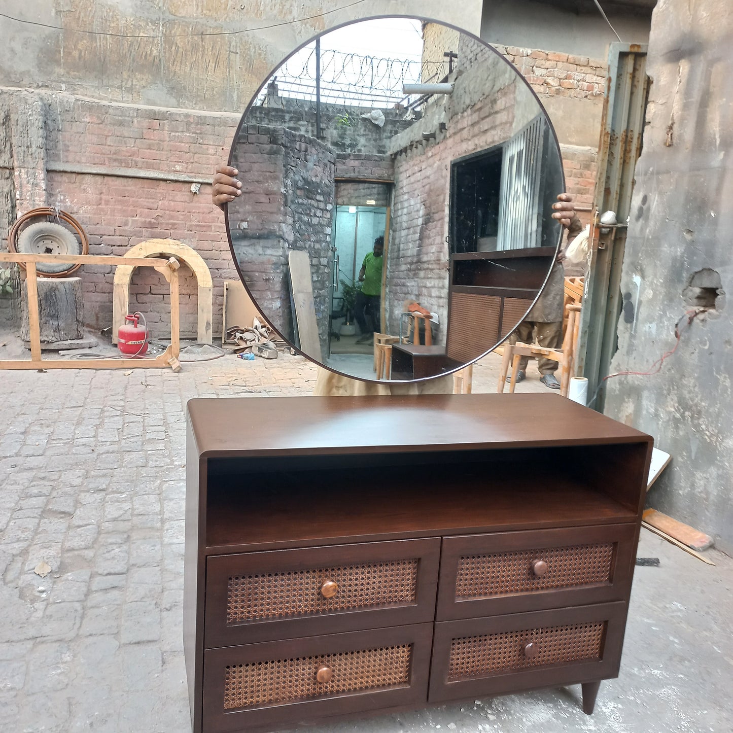 Ratan antiquo bed set