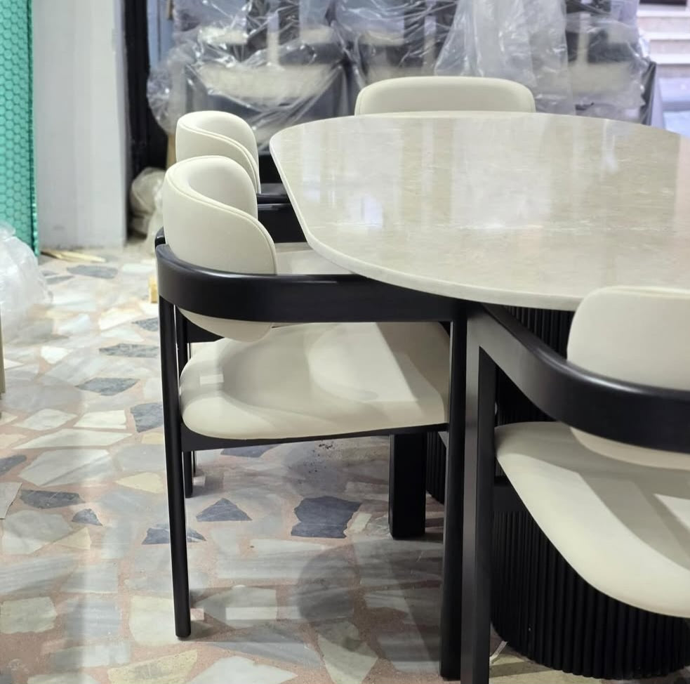 T dining set with marble top