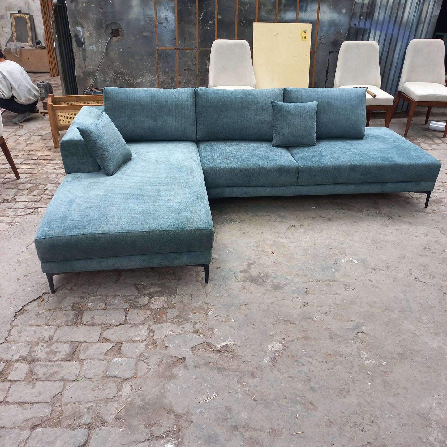 L shape 6 seater daimond sofa set