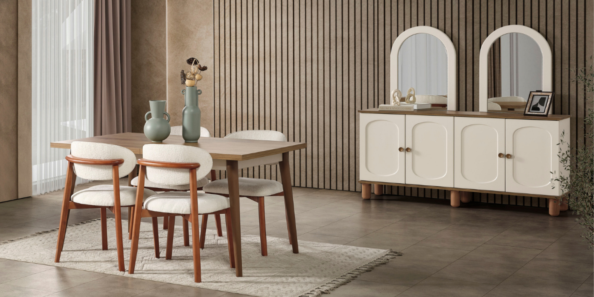 Sude 4 ChairsDining Table Set